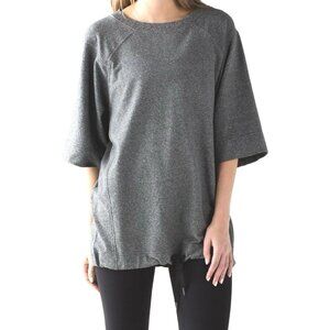 Lululemon Oversized Split Short Sleeve Pullover Grey Sweatshirt Womens Size 4